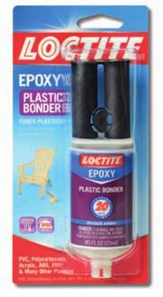 37438 0.3 cc kit 12 03346 6 ml kit 12 LOCTITE EPOXY QUICK SET ADHESIVE Fast curing, non-shrinking, colorless epoxy in convenient, two-part dispensing syringe. Bonds most rigid materials.