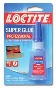Typical Applications: Bonds ceramic, rubber, paper, metal, china, wood and most plastics 230992 5 g bottle 6 LOCTITE SUPER GLUE ULTRA GEL CONTROL INSTANT ADHESIVE