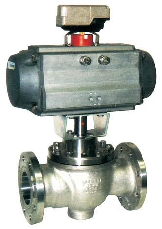 valve and a pneumatic quarter-turn actuator or a hand-operated actuator.