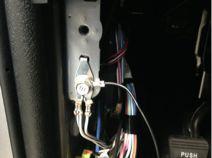 t-taps to factory wire harness, next to driver