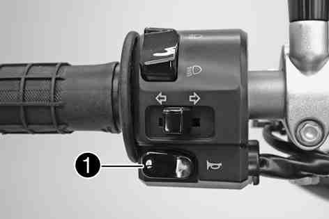CONTROLS 27 5.5Turn signal switch The turn signal switch is fitted on the left side of the handlebar. Possible states Turn signal off Left turn signal on The turn signal switch is pressed to the left.