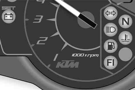 CONTROLS 31 5.13Combination instrument - indicator lamps The indicator lamps offer additional information about the operating state of the motorcycle.