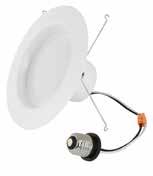 LUMINAIRES 4 inch & 5/6 inch Downlight Retrofit Kit Selectable Color Temperatures ITEM# REPLACEMENT WATTS LUMENS HOURS CRI ANGLE CCT OPTIONS VOLTS MOL DIA ES DIM LEDR4/4WY* 50 9 540 50,000 80 110