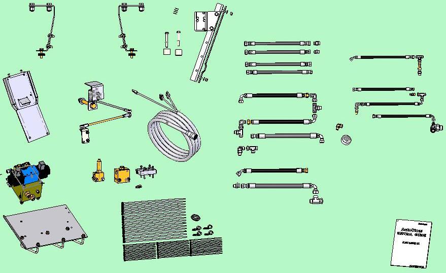 Installation Kit Overview JD-9860 STS 4WD Combine Harvester Roof Array Brackets Wheel Angle Sensor Monitor Bracket Hydraulic Hoses & Adapters Cab Box Bracket AutoSteer Valve