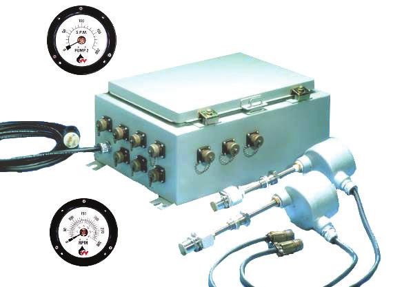 Tachometer Generator Systems Proximity Detection Systems Standard configuration provides output for digital pump stroke counter, (3) meters, and (3) functions on drilling recorder No moving parts,