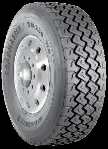 RM230 WB WIDE BASE ON/OFF-ROAD ALL-POSITION APPLICATION The RM230 WB is a heavy duty, wide base tire. The tread pattern is specially designed for mixed service conditions.