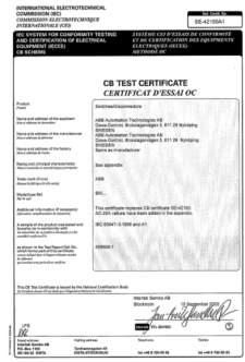 Approvals and certificates Standards EN 60947-3 UL ATEX EMC