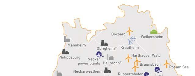 Where we already are : Important generation locations of the EnBW Group