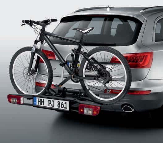 ) 2 Bicycle rack for the trailer towing hitch Lockable rack for up to 2 bicycles with a maximum load of 60 kg. Optional: extension kit for a third bicycle.