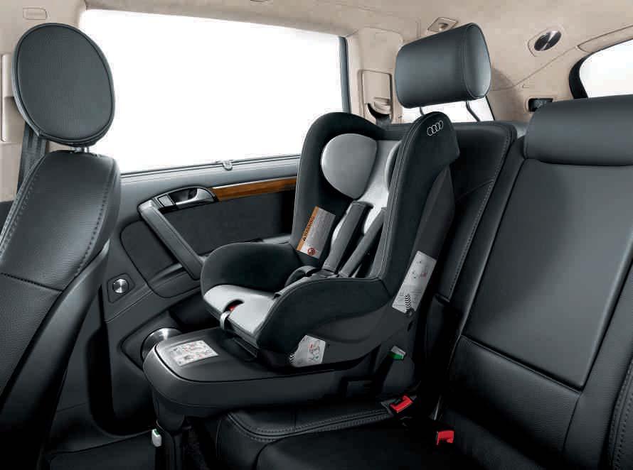 1 2 3 1 Audi child seat Can be used facing the front or rear. With adjustable seat, integral full-belt safety harness as well as an adaptable head restraint.
