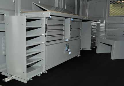 Van Modules Chevrolet Express / GMC Savana STORAGE MODULES ARE USEFUL COMBINATIONS OF SHELVING AND STORAGE.