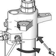 Screw lower cylinder () onto outlet housing (8) until it bottoms out. Use a wrench to tighten lower cylinder. Back off as little as possible until hole in housing lines up with flat on cylinder.