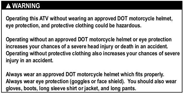 Motorcycle dealers can help in selecting a good quality helmet which fits properly. You should wear eye protection when you ride.