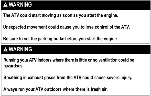 STARTING THE ENGINE Before attempting to start the engine, make sure to follow these steps.