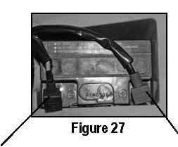 into battery tray located under seat (see figure 27).