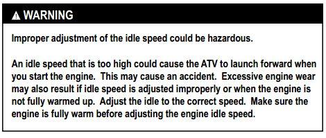 IDLE SPEED ADJUSTMENT To adjust the idle speed properly, you need a