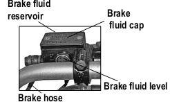 Inspect the brake hose for cracks, and the joint for