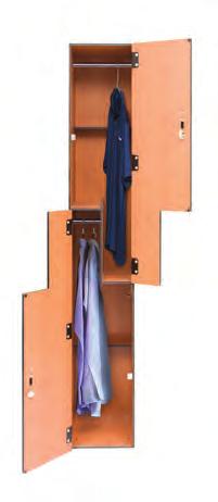 are our most economical wardrobe locker allowing hanging garments to be draped from the coat hook Four Tier