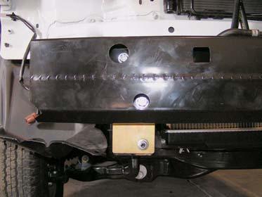g. Install kit bracket (front bumper) and bumper crush support onto passenger side frame