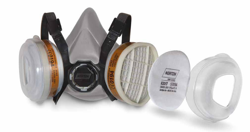 PARTICULATE FILTER PAD REPLACEMENT EN405:2001+A1:2009 Use with the Dual Cartridge Respirator mask to protect against dust and gases.