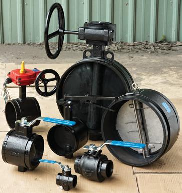 Valves and Flow ontrol omponents Shurjoint offers a wide range of grooved-end butterfly valves, ball valves, check valves, suction diffusers, strainers and expansion joints.