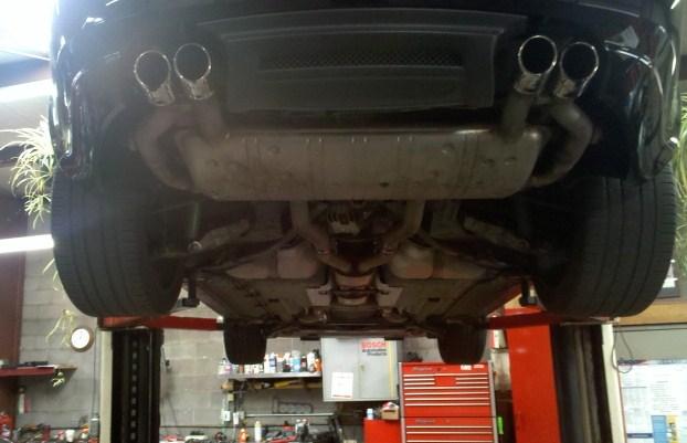 Here are the before and after pictures of the Cat-Back Exhaust system.