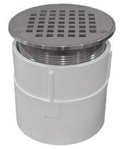 1 D53095 6 PB 1 D53099 6 NB 1 4 Over Pipe Fit Base with 4 Plastic Spuds 6 Round Strainer Strainers are available in PB and NB Strainers are 3/16 thick Primer tapped, includes 1/2 plug Square Over 4