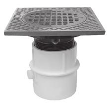 with ring 1 D53103 6 CP 1 D53289 6 CP with ring 1 3 Over Pipe Fit Base with 3 Plastic Spuds 7 Square Top and 5 Round Strainer Fits Over 3 Schedule 40 DWV Pipe Strainers are 3/16 thick Strainers are