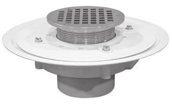 Assembled Commercial Drains 3 Heavy Duty Drain Base 3 Heavy Duty Drain Base with 3-1/2 Metal Spuds 6 Round Strainer Fits Over 3 Schedule 40 DWV Pipe 5, 6, 8 or 9 Round Strainer Fits Over 3 Schedule