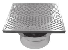 4 Hub Fit Base 5 Round Cover Fits Inside 4 Schedule 40 DWV Pipe 4 Hub Fit Base 7 Square Top Fits Inside 4 Schedule 40 DWV Pipe Commercial Cleanouts Supplied with 3 IPS (3-1/2 OD) countersunk plug