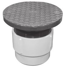 Commercial Cleanouts 3 x 4 Pipe Fit Base 5 Round Cover Fits Over 3 or Inside 4 Schedule 40 DWV Pipe 3 x 4 Pipe Fit Base 7 Square Top Fits Over 3 or Inside 4 Schedule 40 DWV Pipe Supplied with 3 IPS