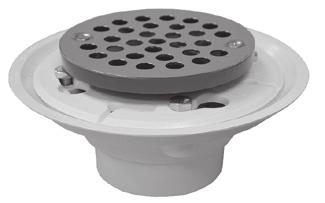 Shower/Floor Drains Fits Over 2 or Inside 3 Schedule 40 DWV Pipe Low profile for first and second floor installations Beveled edge allows for recessed installation Reversible clamping ring for