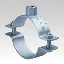 PIPE CLAMPS MÜPRO Single bossed clamps heavy-duty version, without lining, galvanised Applicable as a pipeline anchor point Suitable for installations without vibration control requirements