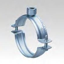 PIPE CLAMPS MÜPRO Single bossed clamps without lining, galvanised Applicable as a pipeline anchor point from ½ to 1½ Suitable for installations without vibration control requirements Suitable for