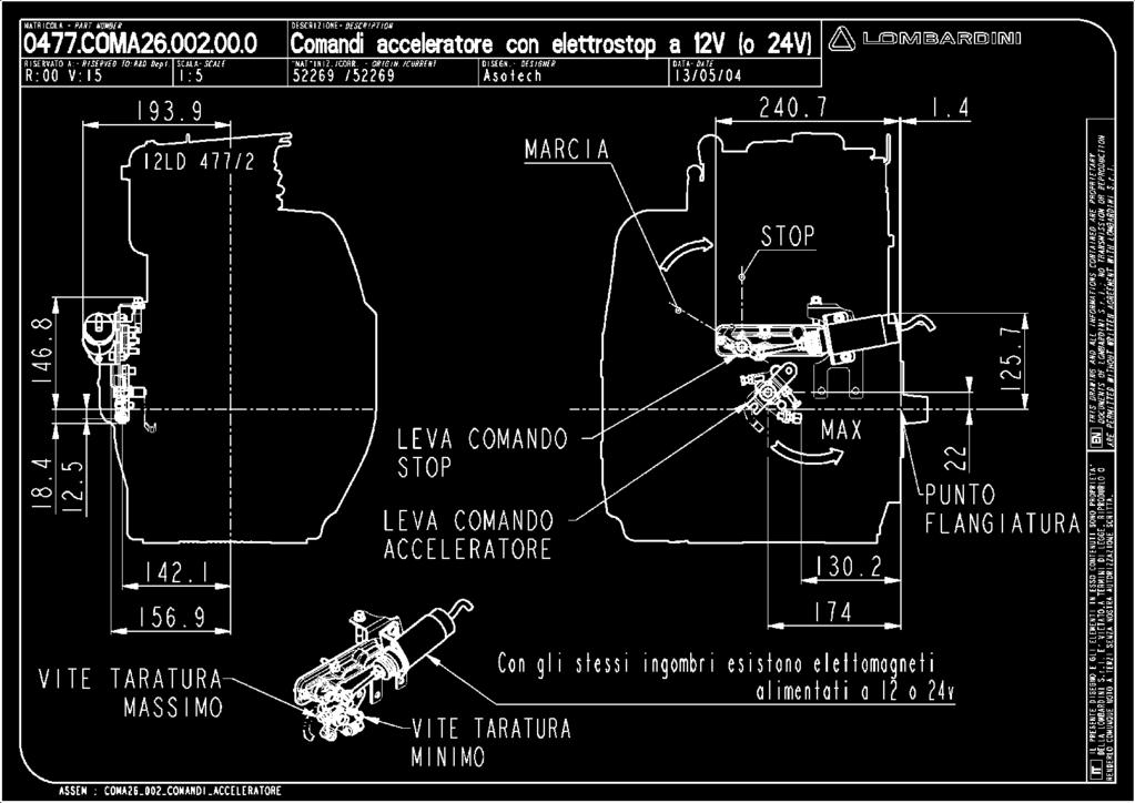2. 22/86 Comandi acceleratore Throttle controls COMA260020