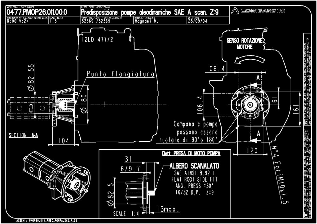 2. 61/86 Predisposizioni pompa Hydraulic pump