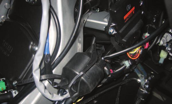 Use the 2 stock plastic ties to secure the PCV harness (Fig. D).