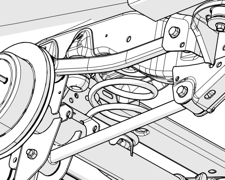 Check for any lines that might get damaged that were missed earlier. CT6, CT4, AND PRERUNNER KITS: Lower the axle and remove the front springs. Remove the front axle and set in a safe place.