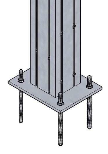 Aluminum profile for drainage should also installed to the aluminum column. Fix the support column on the ground through adjuster by using anchor block bolts.