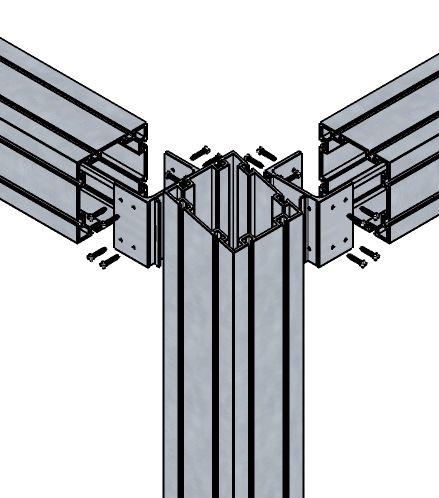 Connect the column and crossbeam Each connection should be