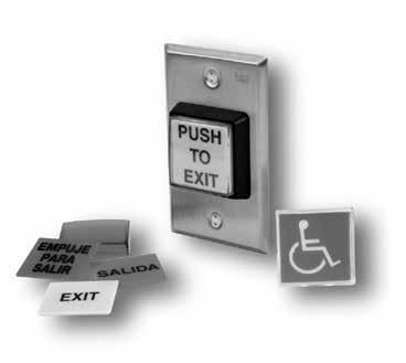 ELECTRIC ACCESS CONTROL PB SERIES Illuminated Push Buttons, EXIT, Ordering Guide Illuminated, EXIT, 1" Square, LED 2 Illuminated, EXIT, 2" Square, LED 1,3 Illuminated, EXIT, 2" Square 1,3