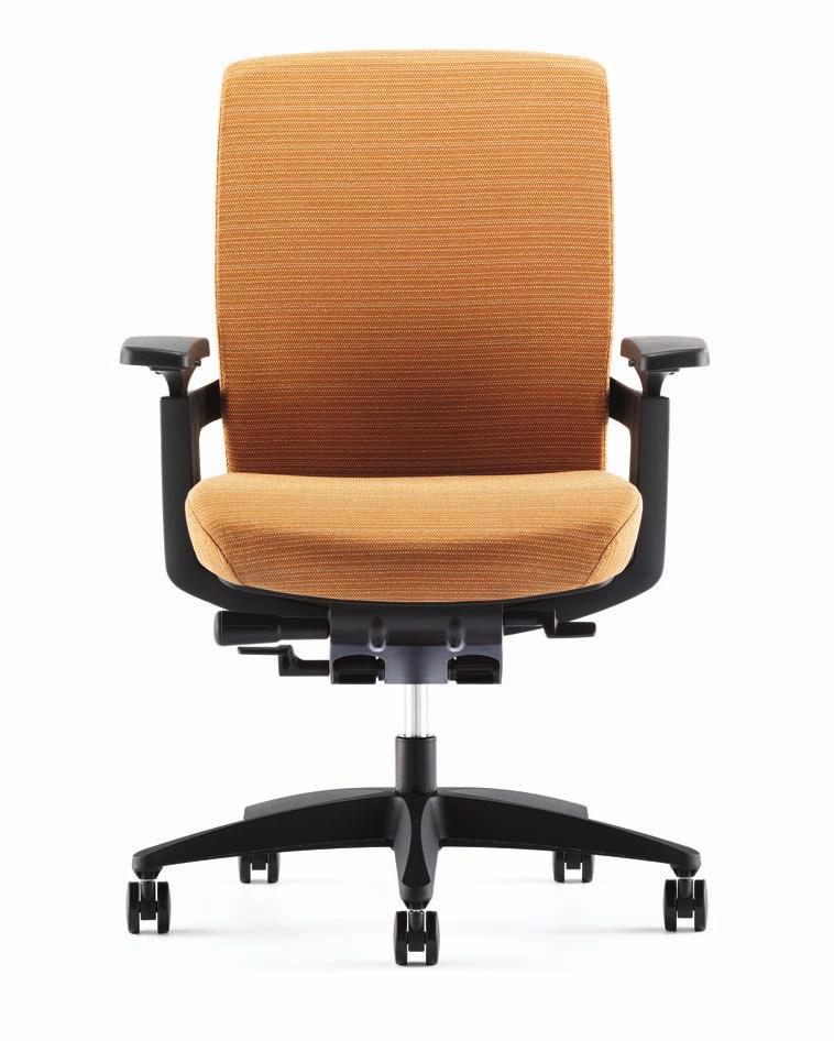 mid-back WORK CHAIR With upholstered back What Makes Work Chairs Work? People who spend their workdays sitting down need chairs that feel good and not just for the first few minutes of the day.