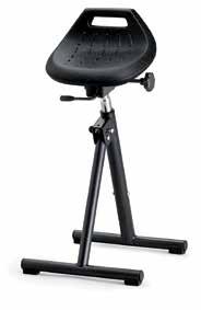 Standing Rest 3 Collapsible Industrial Standing Rest 4 Fold-away leg Seat adjustment range: 650 to 850 mm. Ratchet mechanism.