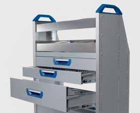 2 aluminium open trough shelves kick plate & polyprop end panels Dim: (H x W x D) 1075 x 1250 x 385 mm