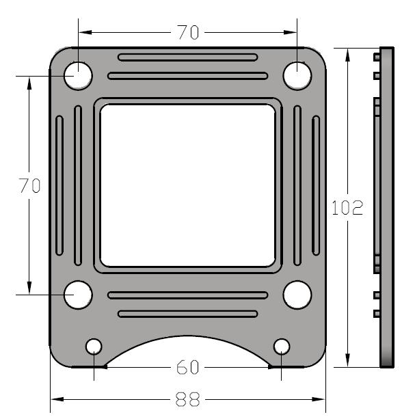 175RC This simple hollow square mounting bracket constructed out of SS316 Stainless Steel, can be used to mount a variety of field devices, either on a wall or