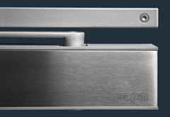 Our product range is made of door closers with slide rail, DCG800, DCG400 and of a door closer with standard arm, DCS500.