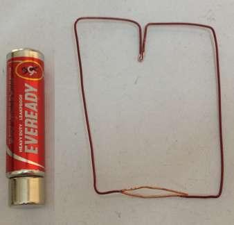 25. Homopolar Motor Stick the neodymium magnet onto the negative terminal of a 1.5 volt battery.