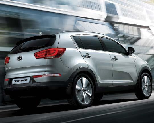 The side view of the Sportage boasts a C-pillar design and a sleek roofline to complement its modern and powerful image.