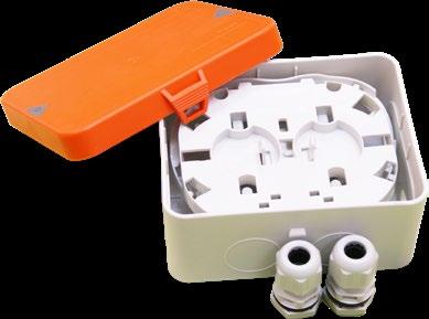 : Polymer synthetic plastic Box size (mm) : 85x55 Protection grade : IP68 Clamp range cable gland: Ø 5mm Ø 0mm Locking by means of