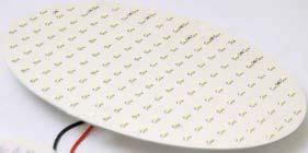 opal diffuser. - 290-100W incandescent LIFE TIME 50.000 h 10.000 h 1.000 h CO2 POLLUTION PRINTED CIRCUIT BOARD with oval shape provided with 150 LED x 6 lm each to allow a uniform light distribution.